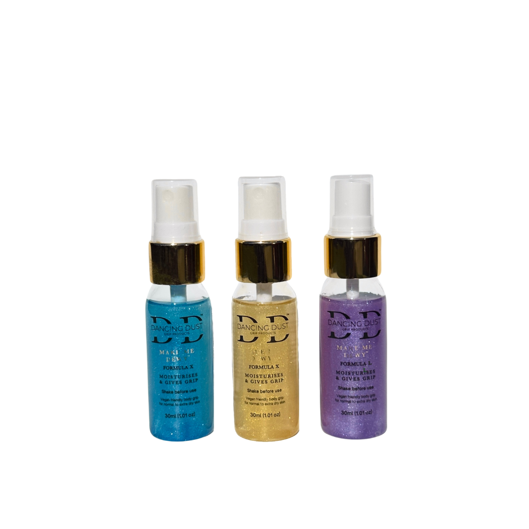 Make Me Dewy - Body pole dance grip aid - Normal to extra dry skin - Trio Pack 3x 30ml