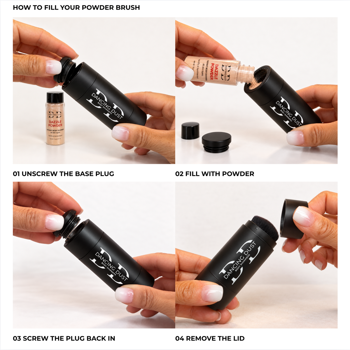 Dazzle Body Shimmer Powder + Refillable Brush