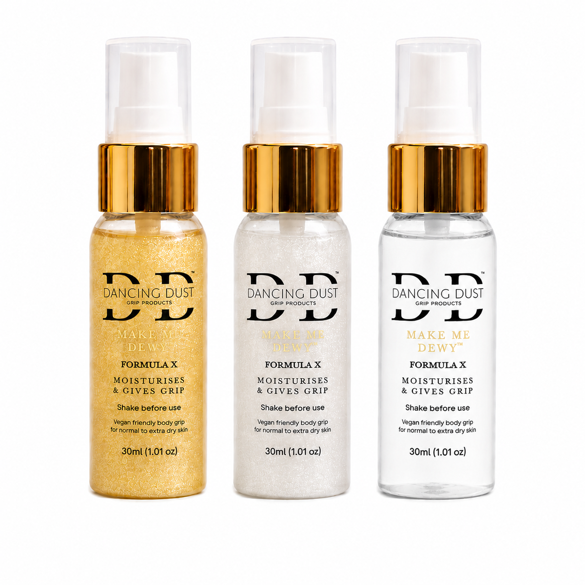 Make Me Dewy - Body pole dance grip aid - Normal to extra dry skin - Trio Pack 3x 30ml