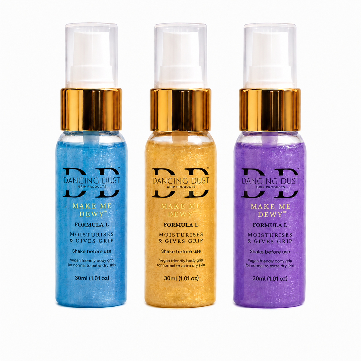Make Me Dewy - Body pole dance grip aid - Normal to extra dry skin - Trio Pack 3x 30ml