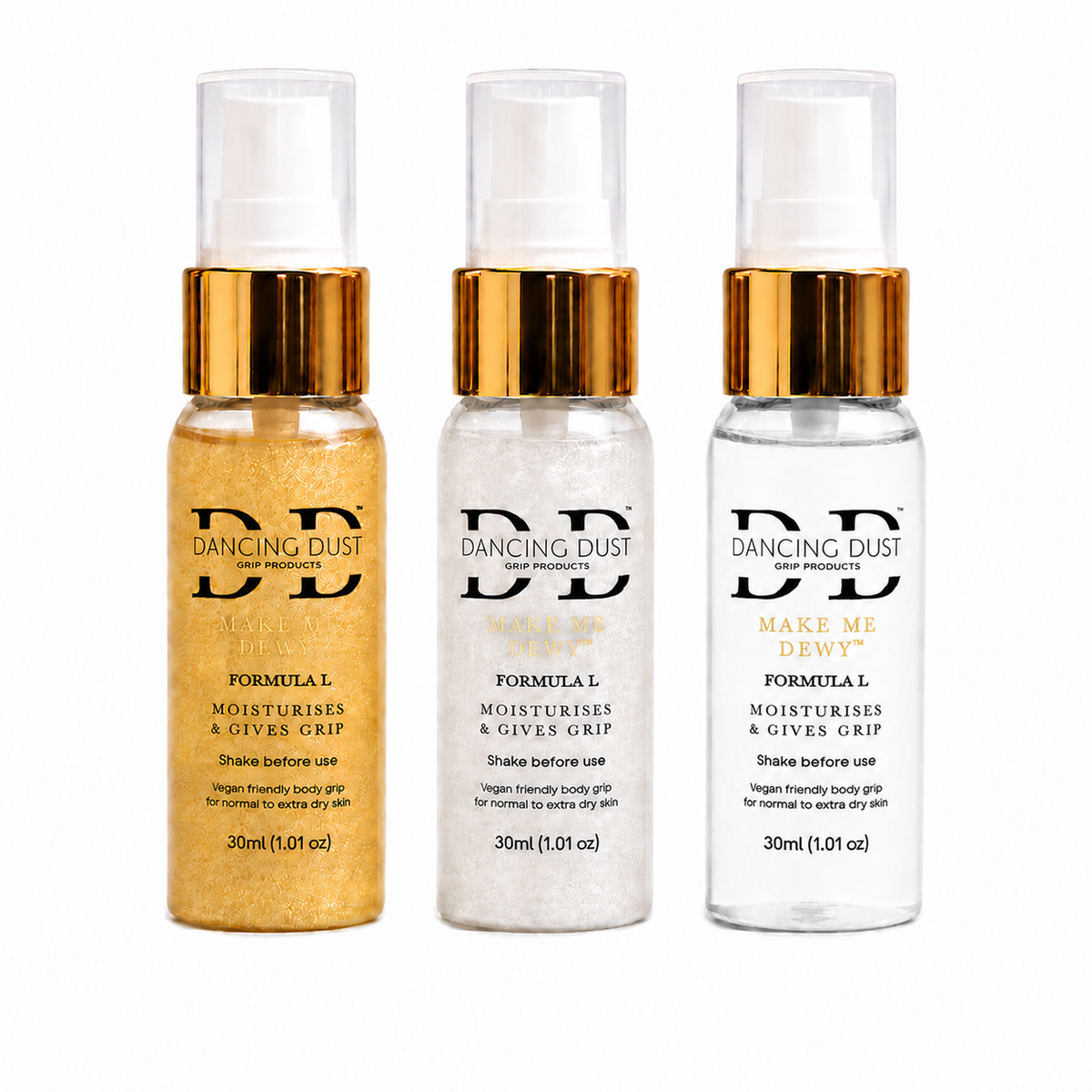 Make Me Dewy - Body pole dance grip aid - Normal to extra dry skin - Trio Pack 3x 30ml