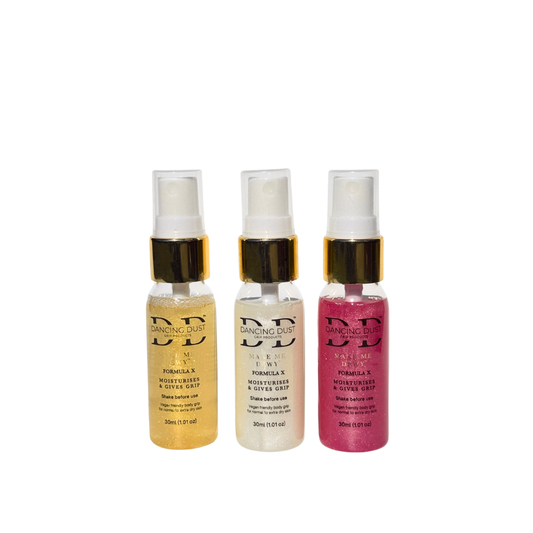 Make Me Dewy - Body pole dance grip aid - Normal to extra dry skin - Trio Pack 3x 30ml