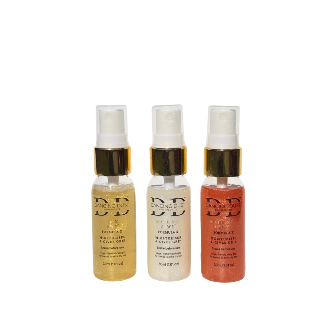 Make Me Dewy - Body pole dance grip aid - Normal to extra dry skin - Trio Pack 3x 30ml