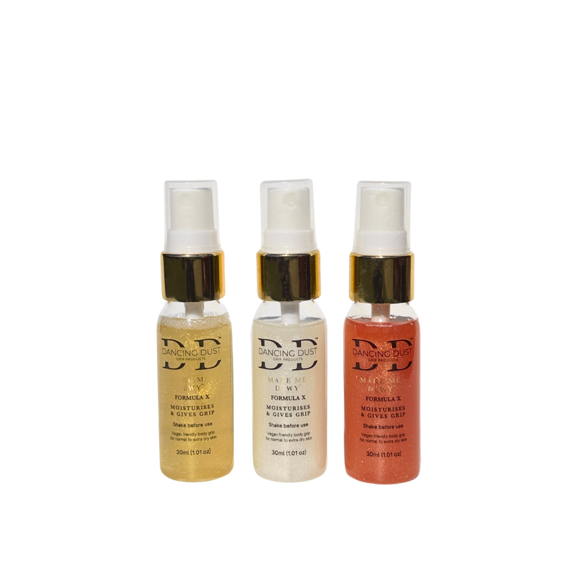 Make Me Dewy - Body pole dance grip aid - Normal to extra dry skin - Trio Pack 3x 30ml