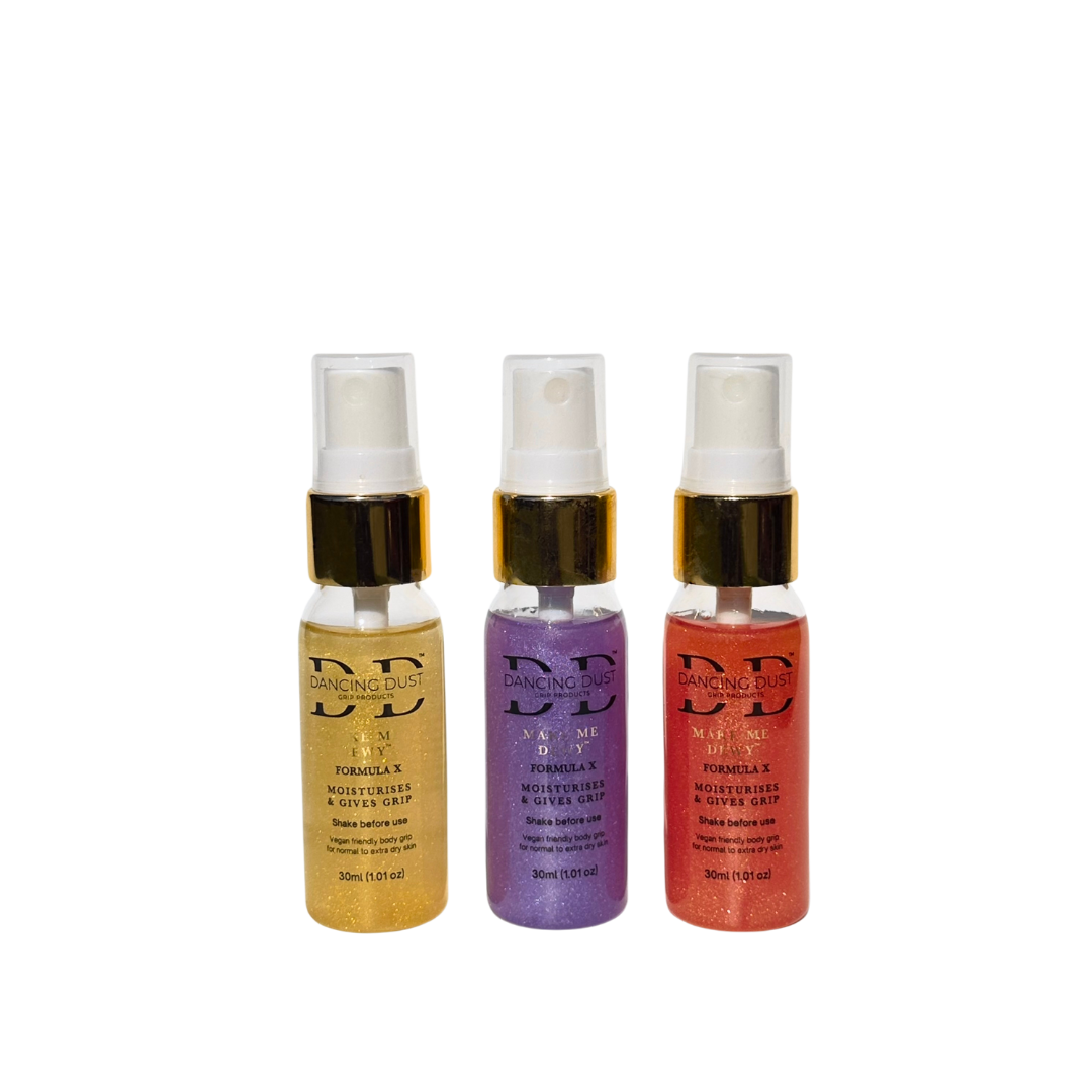 Make Me Dewy - Body pole dance grip aid - Normal to extra dry skin - Trio Pack 3x 30ml