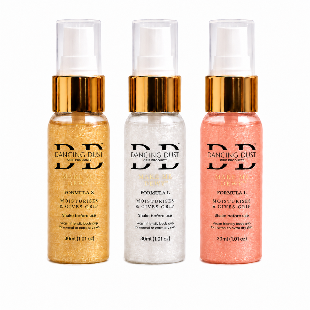 Make Me Dewy - Body pole dance grip aid - Normal to extra dry skin - Trio Pack 3x 30ml