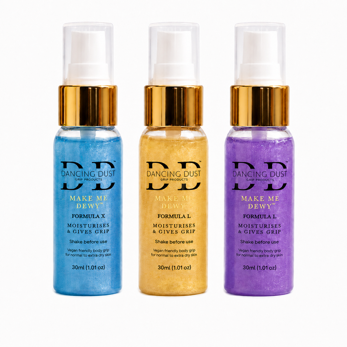 Make Me Dewy - Body pole dance grip aid - Normal to extra dry skin - Trio Pack 3x 30ml